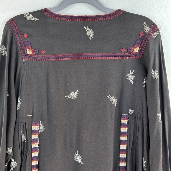 Free People Embroidered Empire Kimono Sleeve Dress, M - Picture 9 of 10